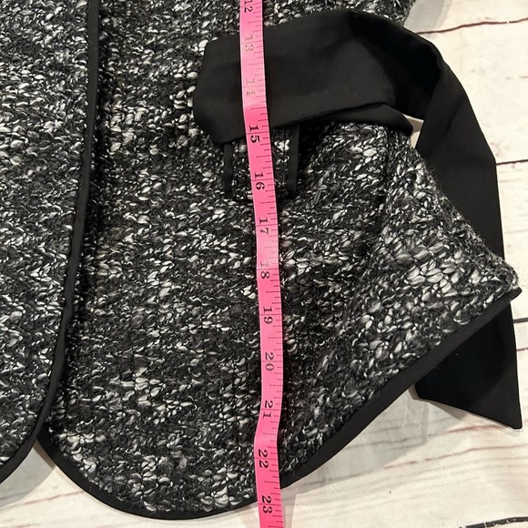 Sandro Black Grey Blazer with Button Closure Bow Tie Size - Picture 9 of 9